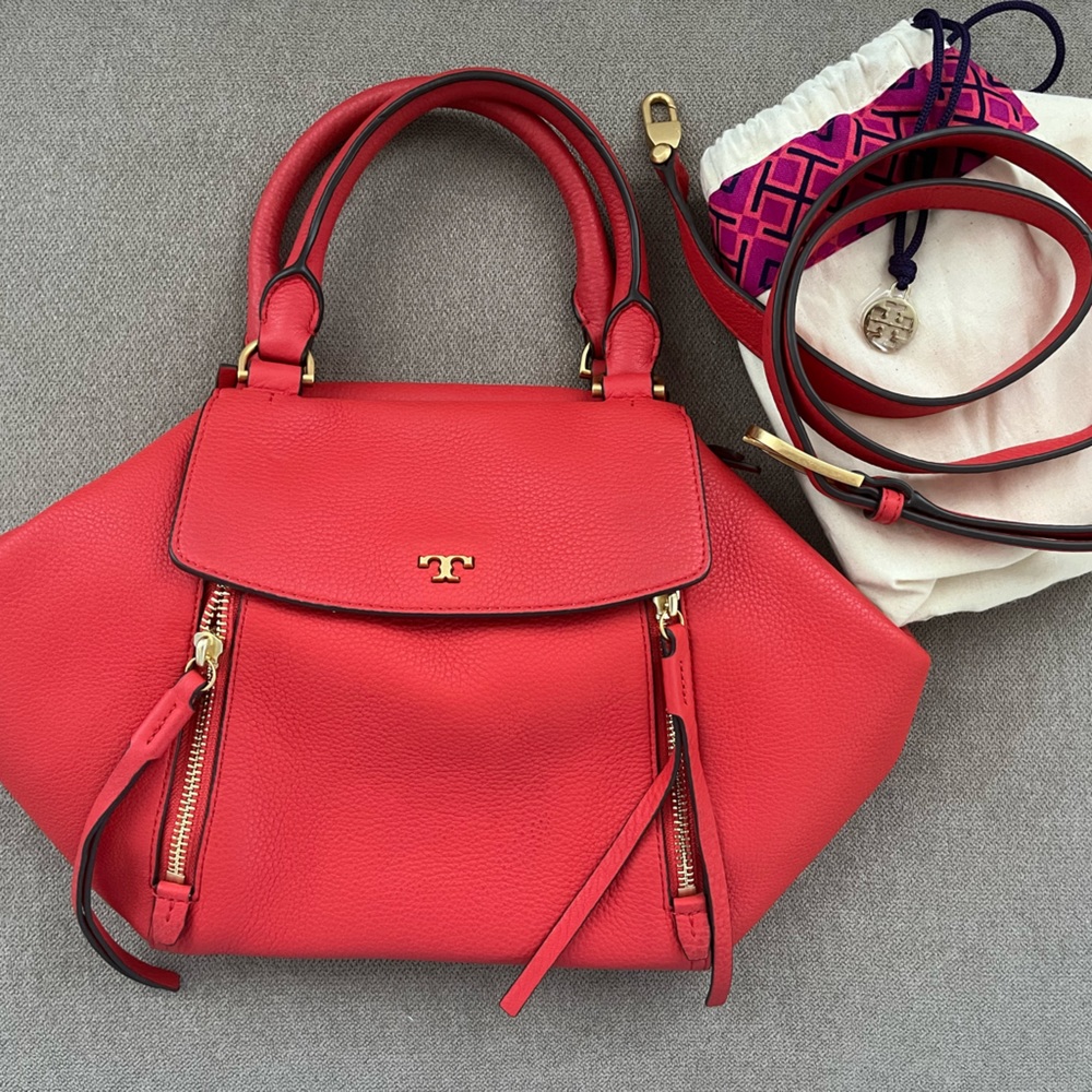 Tory Burch Half Moon Satchel - Red
